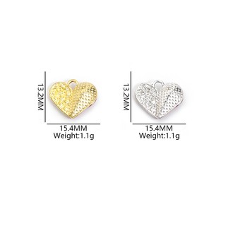 10 Chiếc Quyến Rũ Trái Tim Đào Nhỏ Và Tinh Tế, Kim Cương Giả Thủy Tinh Inlay Mặt Dây Hợp Kim Hình Trái Tim Sáng Bóng Cho Bông Tai Vòng Cổ Xương Đòn DIY - Phụ Kiện Ngày Lễ Tình Nhân