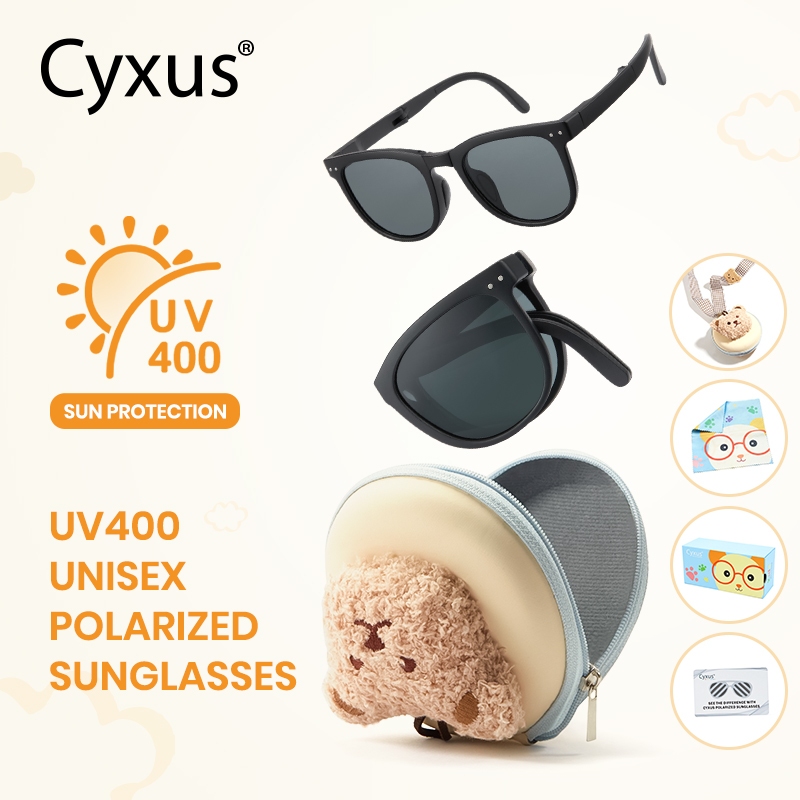 Cyxus Kính Mát Trẻ Em Gập Gọn Phân Cực Chống Tia UV400 Cho Bé Trai Bé Gái 6-16 Tuổi Tiện Lợi Mang Theo 6021