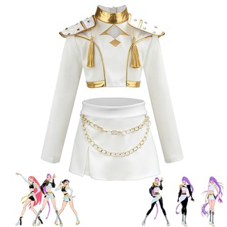 Đầm cosplay trắng vàng phong cách K-POP anime cho người lớn, phù hợp biểu diễn và Halloween ZOEY&RUMI Anime cô gái chơi trang phục