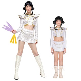 Đầm cosplay trắng vàng phong cách K-POP anime cho người lớn, phù hợp biểu diễn và Halloween ZOEY&RUMI Anime cô gái chơi trang phục