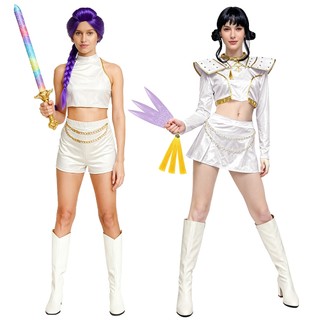 Đầm cosplay trắng vàng phong cách K-POP anime cho người lớn, phù hợp biểu diễn và Halloween ZOEY&RUMI Anime cô gái chơi trang phục