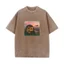 Áo Thun Unisex Phong Cách Ngọt Ngào Với Hình In Máy Bay và Mèo, Chất Liệu Cotton, Phong Cách Retro