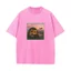 Áo Thun Unisex Phong Cách Ngọt Ngào Với Hình In Máy Bay và Mèo, Chất Liệu Cotton, Phong Cách Retro