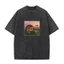 Áo Thun Unisex Phong Cách Ngọt Ngào Với Hình In Máy Bay và Mèo, Chất Liệu Cotton, Phong Cách Retro