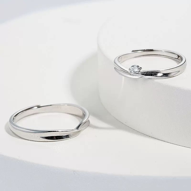 Nhẫn đôi bạc 925 có thể điều chỉnh FANCIME - Quà tặng sinh nhật khắc cho những người yêu thích