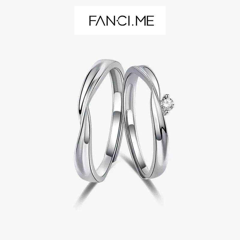Nhẫn đôi bạc 925 có thể điều chỉnh FANCIME - Quà tặng sinh nhật khắc cho những người yêu thích