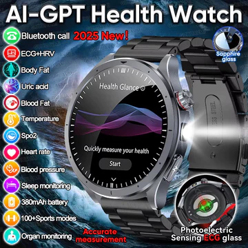2026 Mới AI Chẩn Đoán Sức Khỏe Đồng Hồ Thông Minh Phân Tích Cơ Thể Axit Uric lipid Máu ECG + PPG Đồng Hồ Huyết Áp Đồng Hồ Thông Minh Nam Nữ