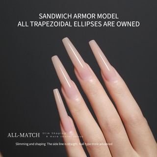 [ANNIES] Mô hình mảnh móng tay 60 chiếc Khuôn làm móng tay Sandwich mở rộng nhanh Không xây dựng Hình thang dài hình bầu dục pha lê quang trị liệu làm móng tay