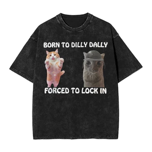 Ao thun cotton in hình meme mèo đáng yêu từ Dilly Dally