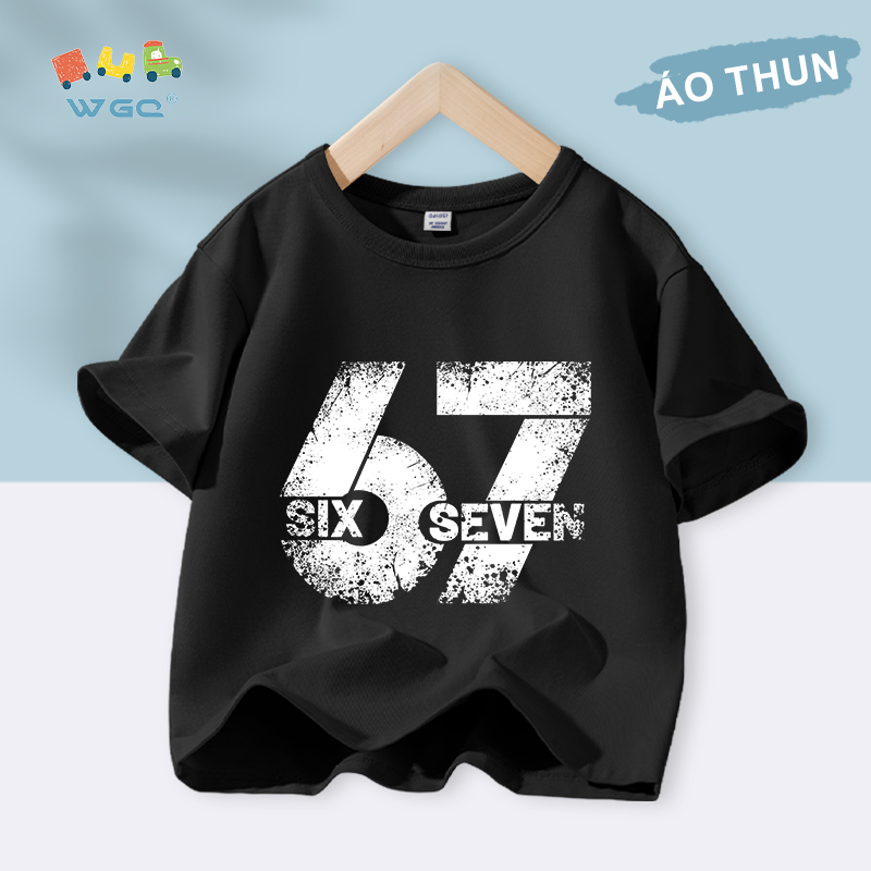 W.G.Q Áo thun bé trai , vải Cotton nguyên chất mềm mại thoải mái , thấm mồ hôi thoáng khí với in kỹ thuật số