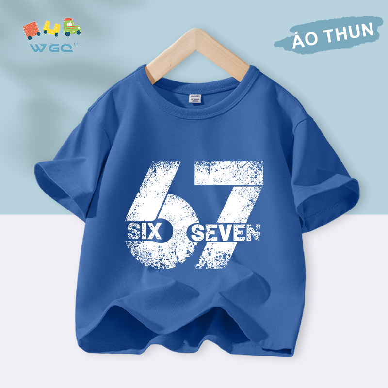 W.G.Q Áo thun bé trai , vải Cotton nguyên chất mềm mại thoải mái , thấm mồ hôi thoáng khí với in kỹ thuật số