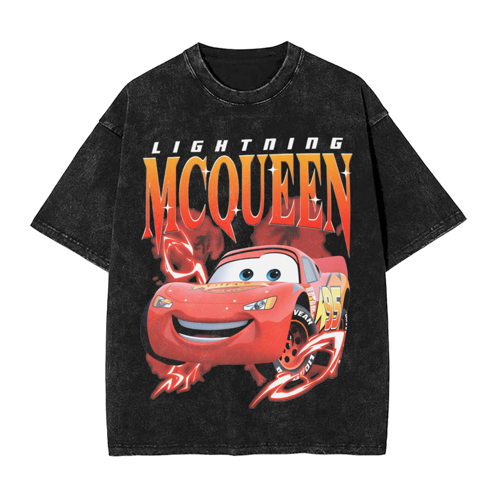 Áo thun nam họa tiết Lightning McQueen, chất liệu cotton thời trang