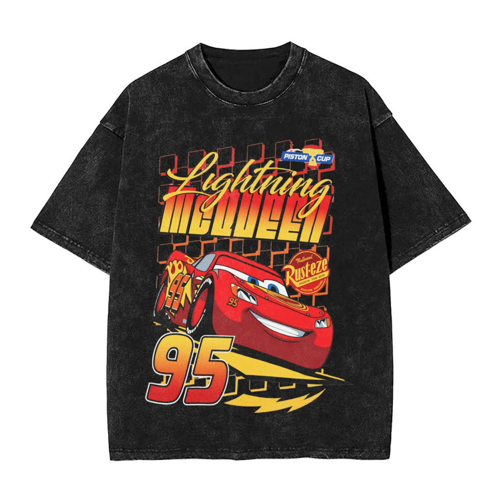 Áo thun nam họa tiết Lightning McQueen, chất liệu cotton thời trang