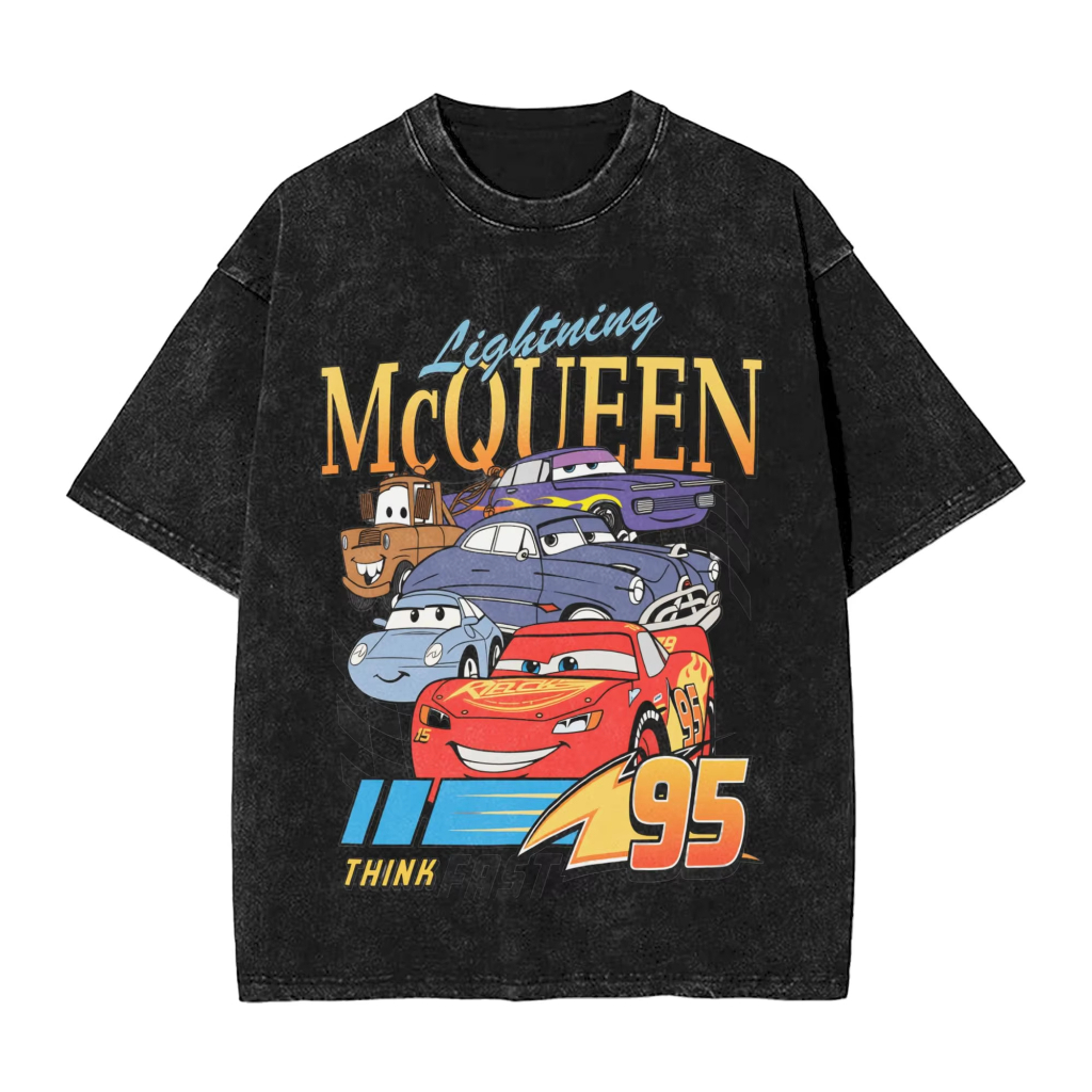 Áo thun nam họa tiết Lightning McQueen, chất liệu cotton thời trang