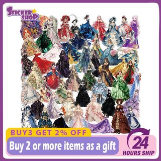 Bộ 50 Vintage Beauty Grit Miếng Dán Chống Thấm Nước Trong Suốt Chất Liệu PET Trang Trí Miếng Dán Điện Thoại