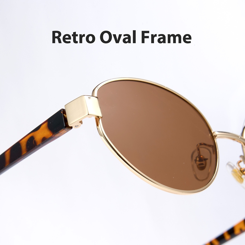 Cyxus Kính Râm Gọng Oval Retro Cổ Điển Chống Tia UV400 Thời Trang Unisex Hoàn Hảo Cho Du Lịch Và Đi Biển 1326