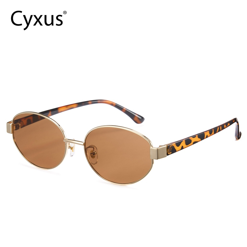 Cyxus Kính Râm Gọng Oval Retro Cổ Điển Chống Tia UV400 Thời Trang Unisex Hoàn Hảo Cho Du Lịch Và Đi Biển 1326