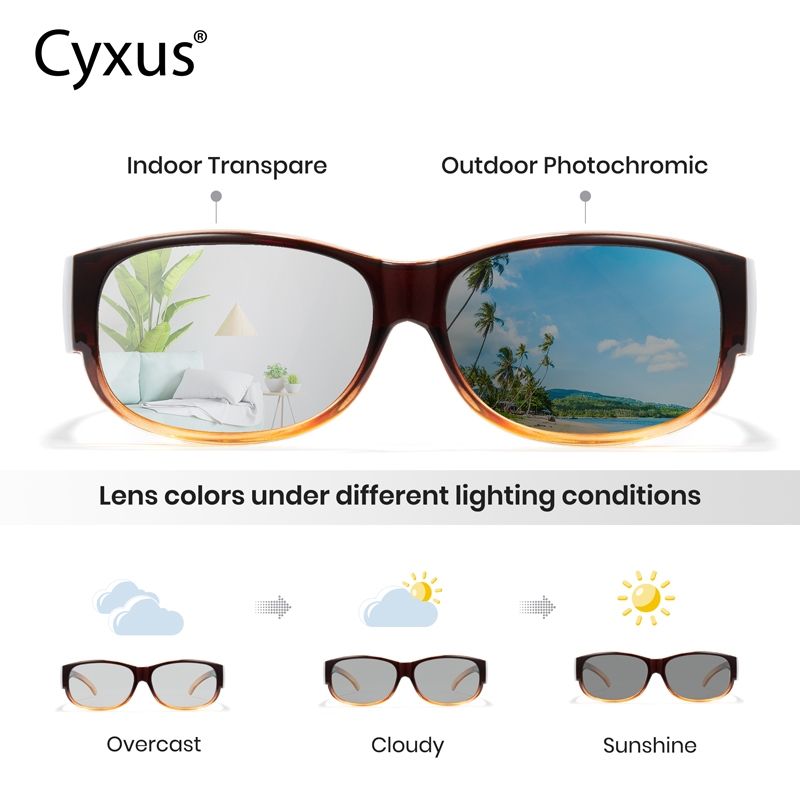 Cyxus Kính Mát Nam Nữ Dạng Che Phủ Phân Cực Chống Tia UV400 Hiệu Quả Bảo Vệ Mắt Kép Cho Các Hoạt Động Ngoài Trời Như Lái Xe 1303