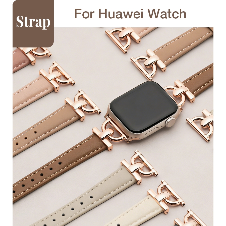 Nữ D-Buckle Eo Nhỏ Da Thật Chính Hãng Dây Đeo Phù Hợp Cho Huawei Watch Fit 4Pro Huawei Watch Fit4 Huawei Watch Fit3 Huawei Watch Fit2
