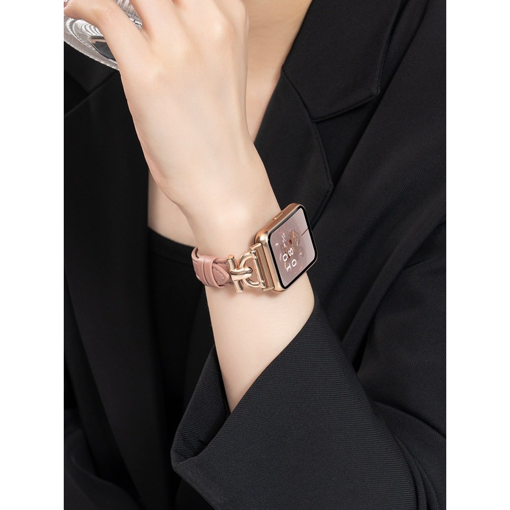 Nữ D-Buckle Eo Nhỏ Da Thật Chính Hãng Dây Đeo Phù Hợp Cho Huawei Watch Fit 4Pro Huawei Watch Fit4 Huawei Watch Fit3 Huawei Watch Fit2