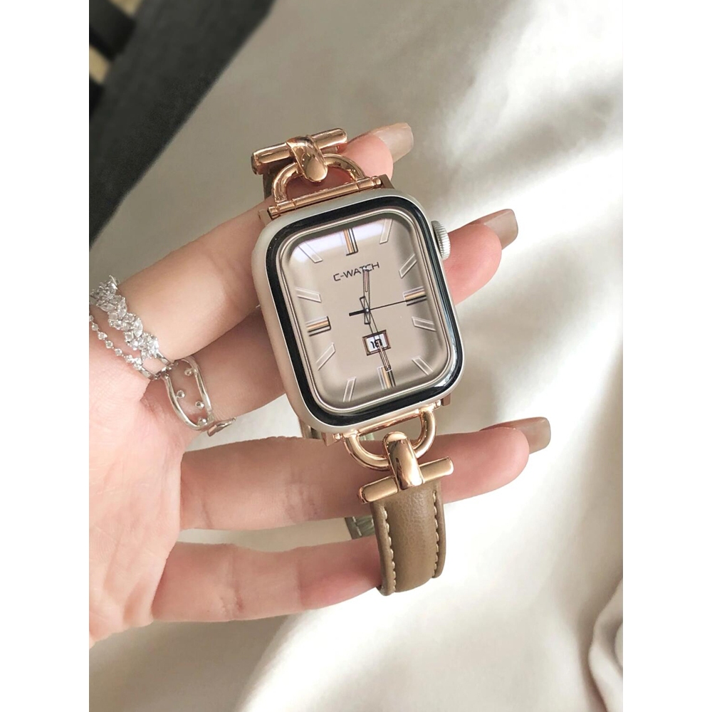 Nữ D-Buckle Eo Nhỏ Da Thật Chính Hãng Dây Đeo Phù Hợp Cho Huawei Watch Fit 4Pro Huawei Watch Fit4 Huawei Watch Fit3 Huawei Watch Fit2