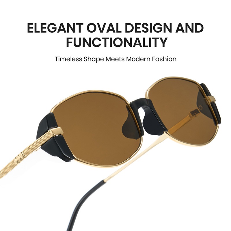 Cyxus Kính Râm Thời Trang Gọng Oval Phong Cách Retro Thanh Lịch Chống UV400 Cho Du Lịch Biển 1269