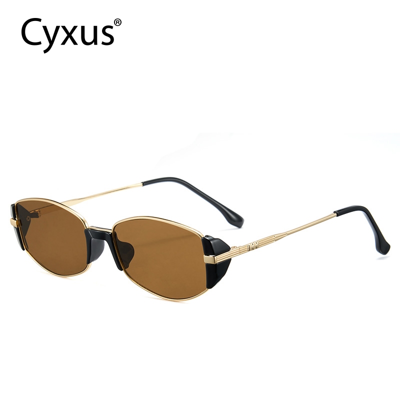 Cyxus Kính Râm Thời Trang Gọng Oval Phong Cách Retro Thanh Lịch Chống UV400 Cho Du Lịch Biển 1269