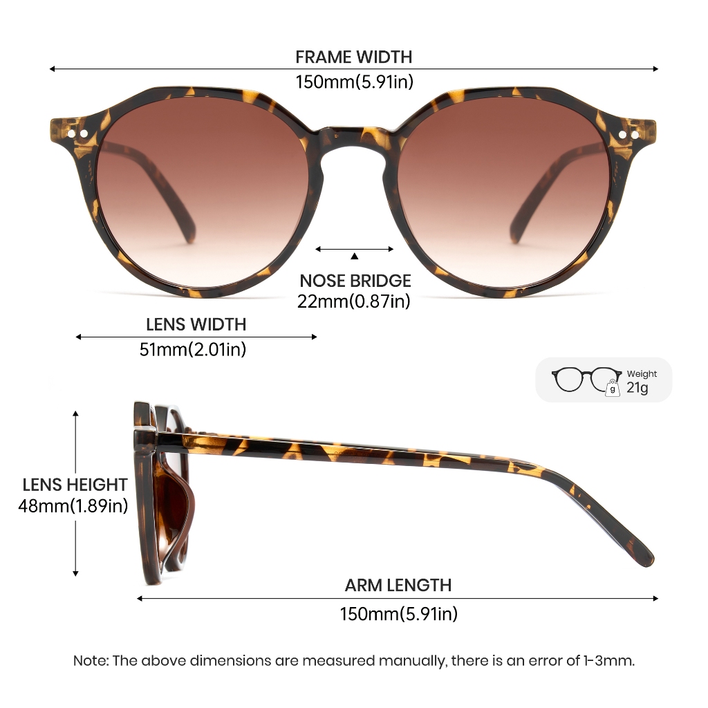 Cyxus Kính Râm Unisex Phong Cách Nhật Bản Retro Thanh Lịch Gọng Hình Tròn Cổ Điển Bảo Vệ Mắt Khỏi Tia UV Hiệu Quả 1251