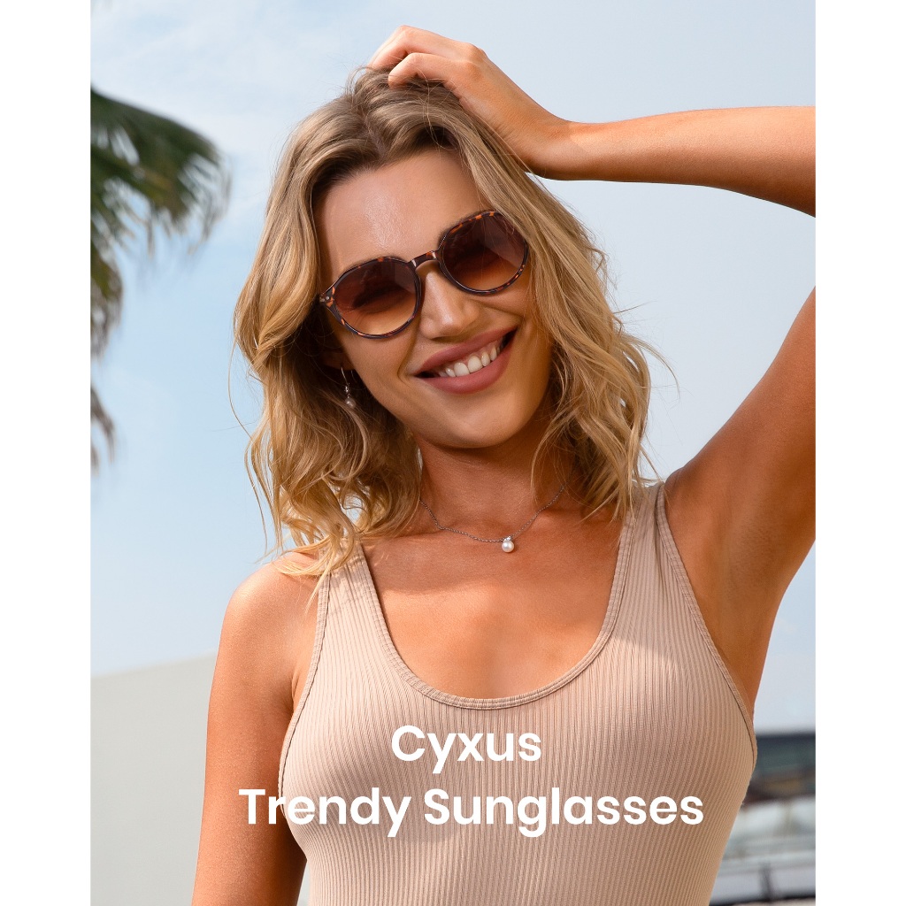 Cyxus Kính Râm Unisex Phong Cách Nhật Bản Retro Thanh Lịch Gọng Hình Tròn Cổ Điển Bảo Vệ Mắt Khỏi Tia UV Hiệu Quả 1251