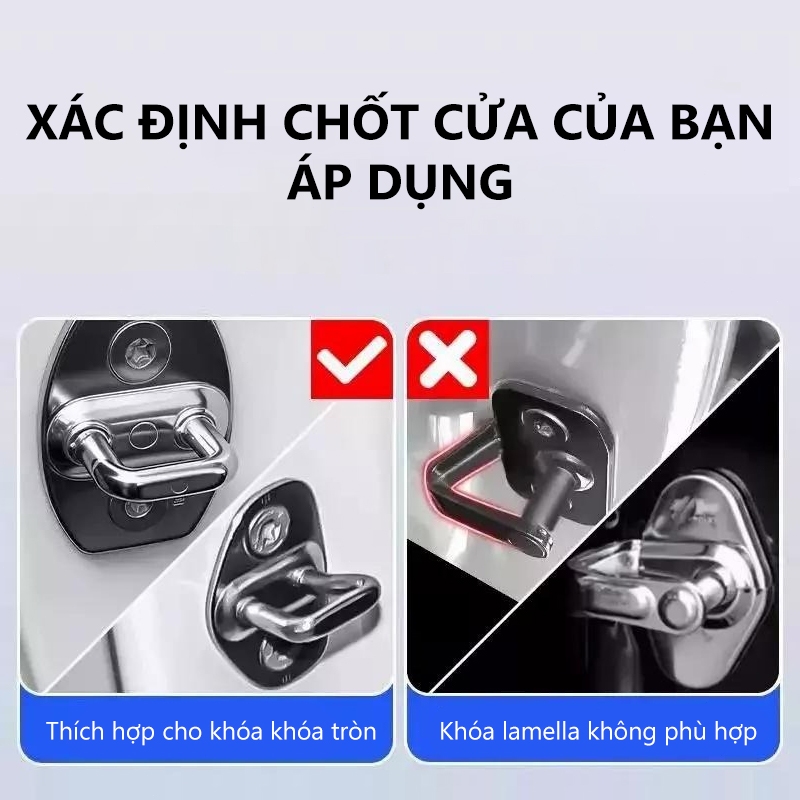SEAMETAL 4 Khóa Cửa Ô Tô Giảm Chấn Miếng Lót Silicon Chống Rung Im Lặng Giảm Chấn Đệm Khóa Cửa Khóa Bảo Vệ