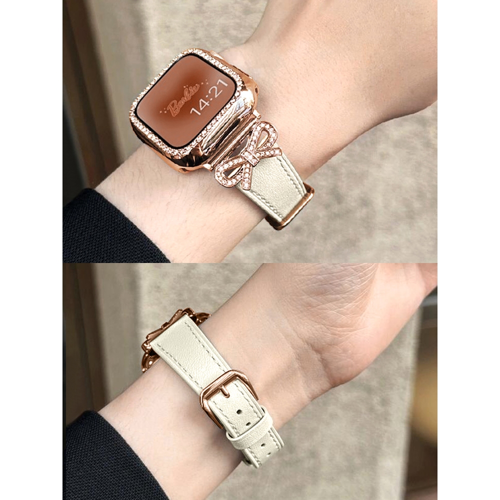 Dây đeo da nơ kim cương thời trang nữ Thích hợp cho Redmi xiaomi Redmi Watch 5 4 3 2Lite 2