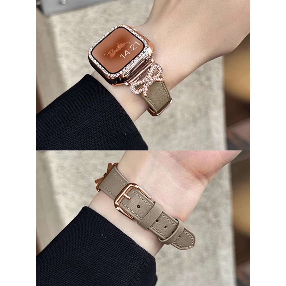 Dây đeo da nơ kim cương thời trang nữ Thích hợp cho Redmi xiaomi Redmi Watch 5 4 3 2Lite 2
