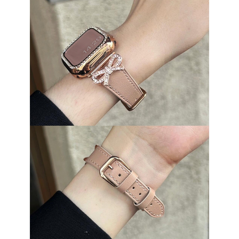Dây đeo da nơ kim cương thời trang nữ Thích hợp cho Redmi xiaomi Redmi Watch 5 4 3 2Lite 2