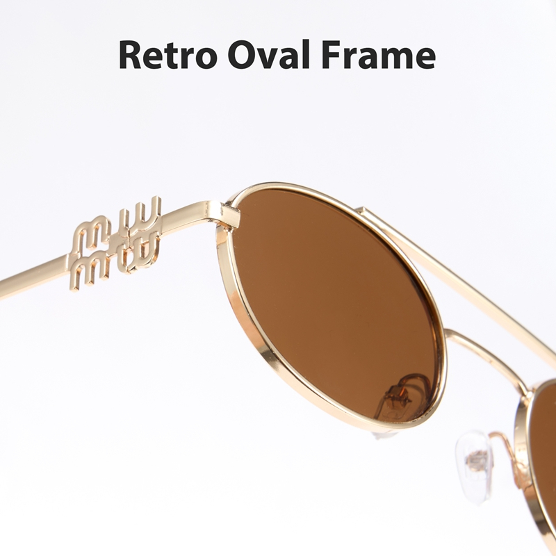 Cyxus Kính Mát Nữ Phong Cách Retro 90s Gọng Kim Loại Mắt Mèo Vàng Mảnh Chống Tia UV400 Và Chói Thời Thượng Sang Trọng 1324