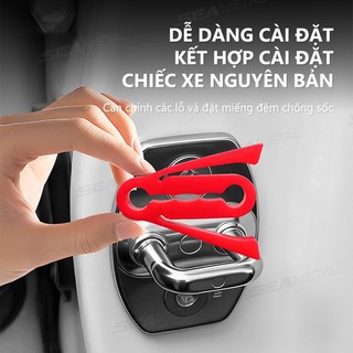 SEAMETAL Khóa Cửa Ô Tô Giảm Chấn Miếng Lót Dải Silicon Khóa Cửa Buckel Bảo Vệ Vỏ Giảm Chấn Âm Thanh Đệm Deadener