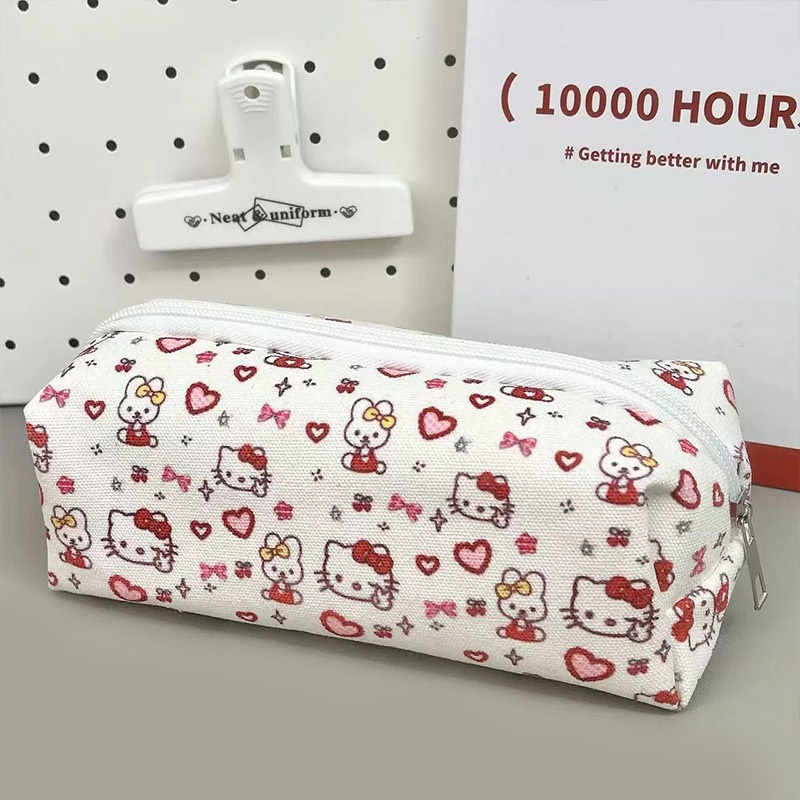 Dung tích lớn, Hộp đựng bút chì thiết kế Hello cat màu đỏ / Túi đựng bút / Hộp đựng bút / Túi đựng chì