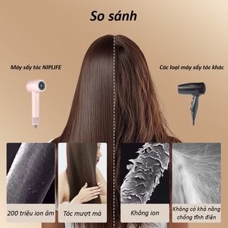Máy sấy tóc NIPLIFE HD-02 ion âm công suất lớn | Điều chỉnh nhiệt thông minh