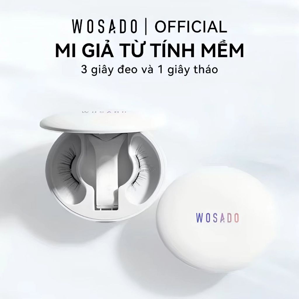 Hàng mi Wosado (Hộp Tất Cả Trong Một) hàng mi giả từ tính 3D có thể tái sử dụng tự nhiên, chất lượng cao, chuyên nghiệp và an toàn
