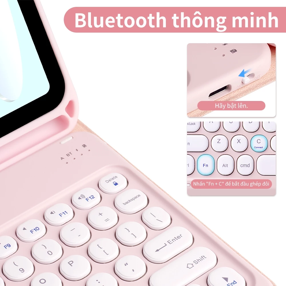 Ốp Bàn Phím Có Thể Tháo Rời Cho iPad Air 11 M2 M3 Gen 11th A16 10th Air13 Gen 7th 8th 9th10.2 "Air4