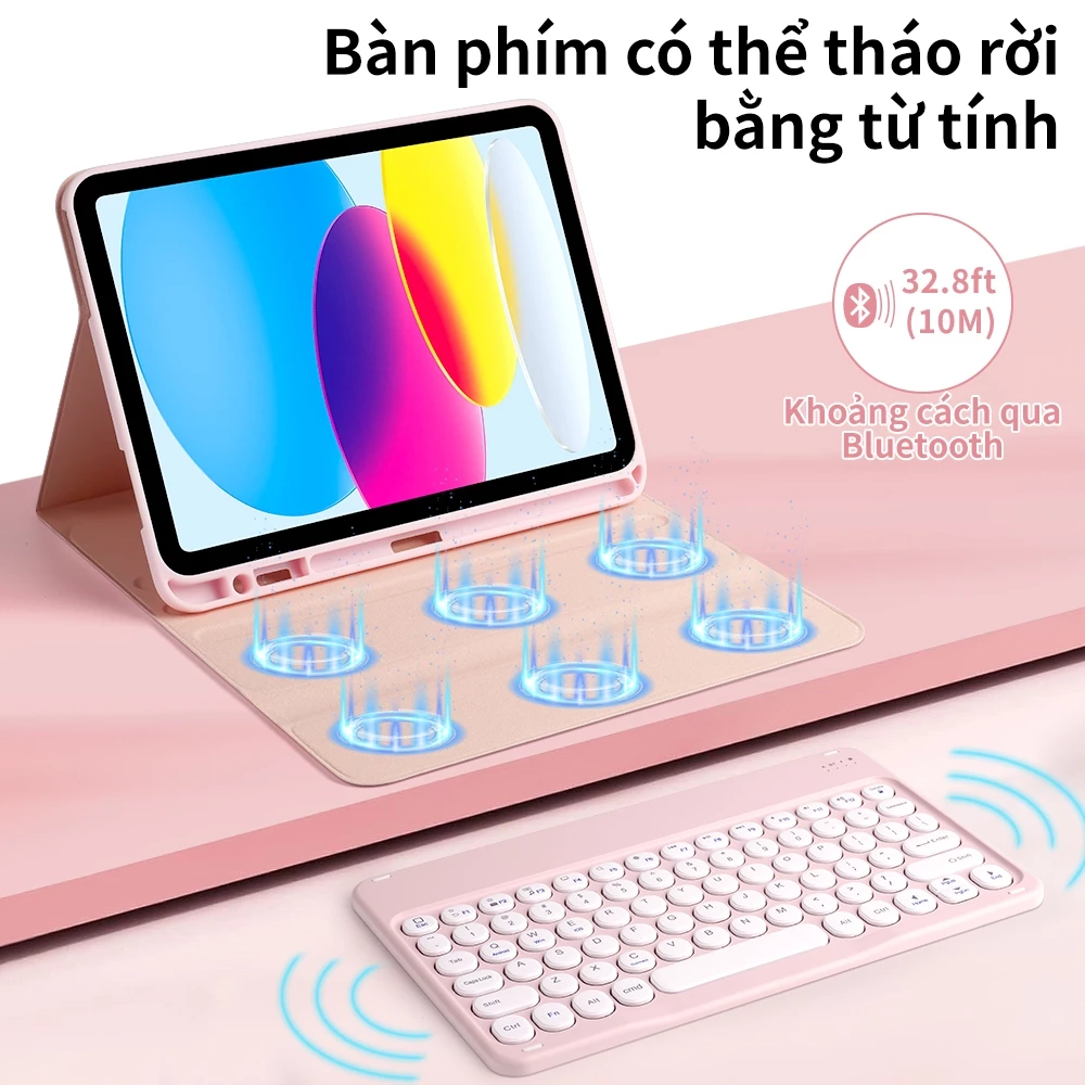Ốp Bàn Phím Có Thể Tháo Rời Cho iPad Air 11 M2 M3 Gen 11th A16 10th Air13 Gen 7th 8th 9th10.2 "Air4