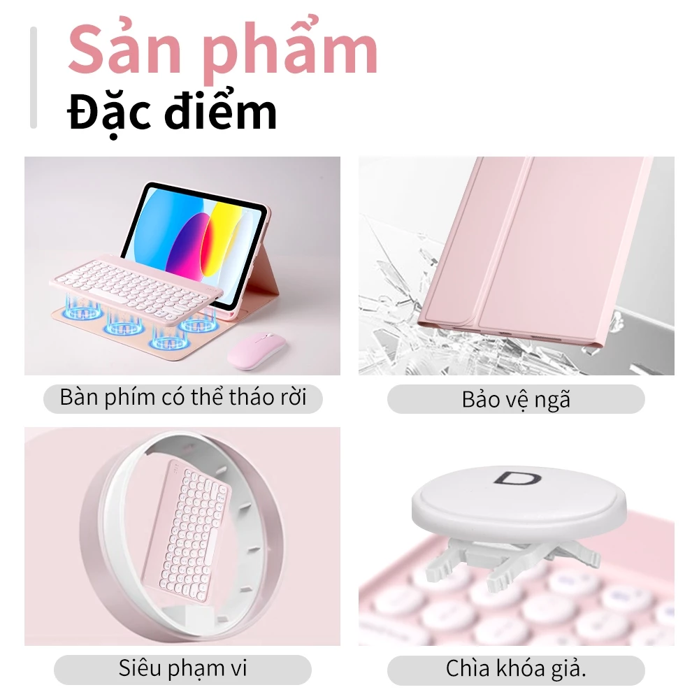Ốp Bàn Phím Có Thể Tháo Rời Cho iPad Air 11 M2 M3 Gen 11th A16 10th Air13 Gen 7th 8th 9th10.2 "Air4