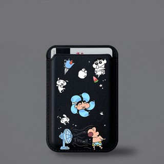 Họa tiết Crayon Shin-chan trên giá đỡ thẻ ví quạt cho iPhone 15pro 15promax 14 14promax 14 pro 16 16 plus 16 Pro Max 17air17 promax