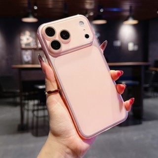 Ốp điện thoại mờ TPU cửa sổ lớn chống vàng siêu mỏng tức thì 17 phù hợp cho iPhone 15, 16, 17 Pro Max toàn diện gương bảo vệ chống rơi