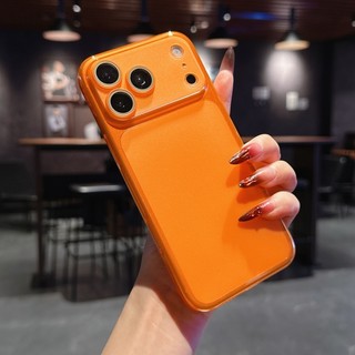 Ốp điện thoại mờ TPU cửa sổ lớn chống vàng siêu mỏng tức thì 17 phù hợp cho iPhone 15, 16, 17 Pro Max toàn diện gương bảo vệ chống rơi