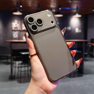 Ốp điện thoại mờ TPU cửa sổ lớn chống vàng siêu mỏng tức thì 17 phù hợp cho iPhone 15, 16, 17 Pro Max toàn diện gương bảo vệ chống rơi