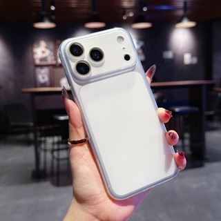 Ốp điện thoại mờ TPU cửa sổ lớn chống vàng siêu mỏng tức thì 17 phù hợp cho iPhone 15, 16, 17 Pro Max toàn diện gương bảo vệ chống rơi