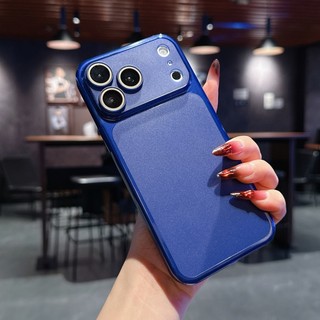 Ốp điện thoại mờ TPU cửa sổ lớn chống vàng siêu mỏng tức thì 17 phù hợp cho iPhone 15, 16, 17 Pro Max toàn diện gương bảo vệ chống rơi