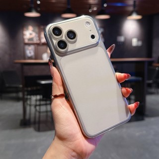 Ốp điện thoại mờ TPU cửa sổ lớn chống vàng siêu mỏng tức thì 17 phù hợp cho iPhone 15, 16, 17 Pro Max toàn diện gương bảo vệ chống rơi