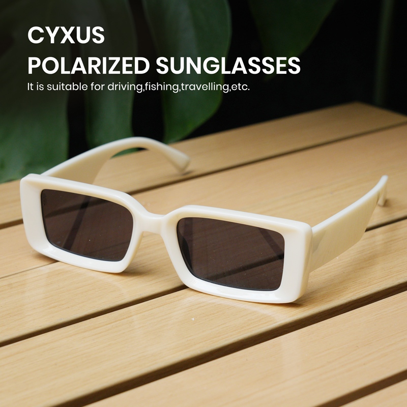 Cyxus Kính Râm Unisex Chống Tia UV400 Gọng Vuông Kiểu Dáng Hàn Quốc Tròng PC Nhẹ Bền Không Gây Chói Mắt 1249