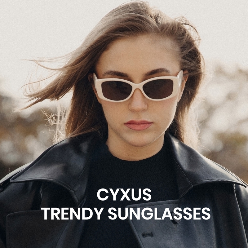 Cyxus Kính Mát Nữ Mắt Mèo Phong Cách Âu Mỹ Siêu Nhẹ Chống UV400 Chống Lóa Đa Năng Lái Xe Ngoài Trời 1238